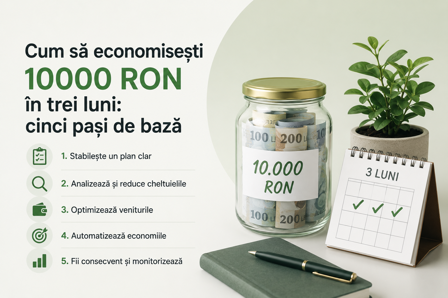 Cum să economisești 10000 RON în trei luni: cinci pași de bază